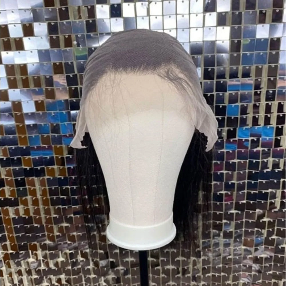 13x6 Lace Front Wig 18” Pre plucked Human Hair Straight Natural Black Baby Hair